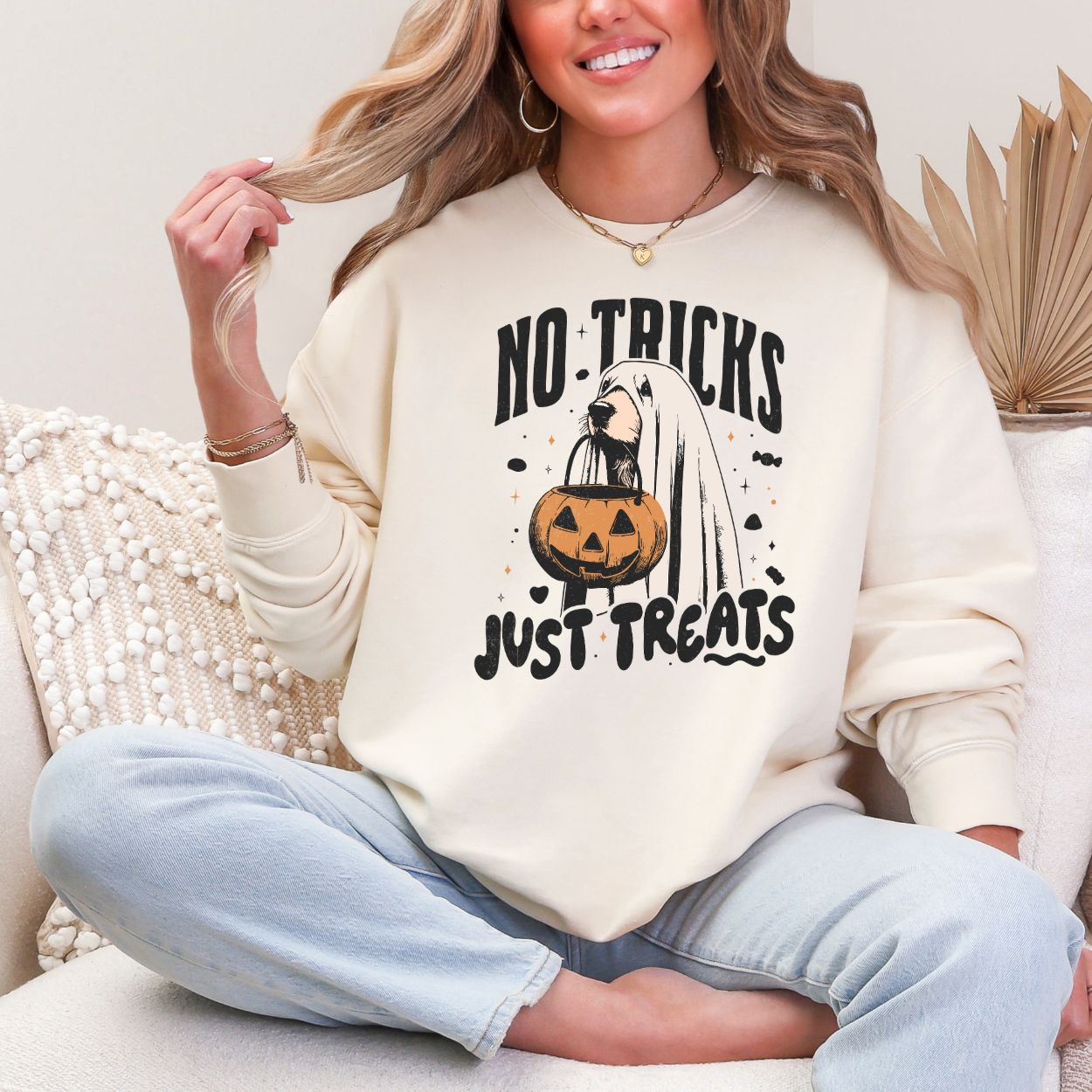 No Tricks Just Treats Crewneck Sweatshirt