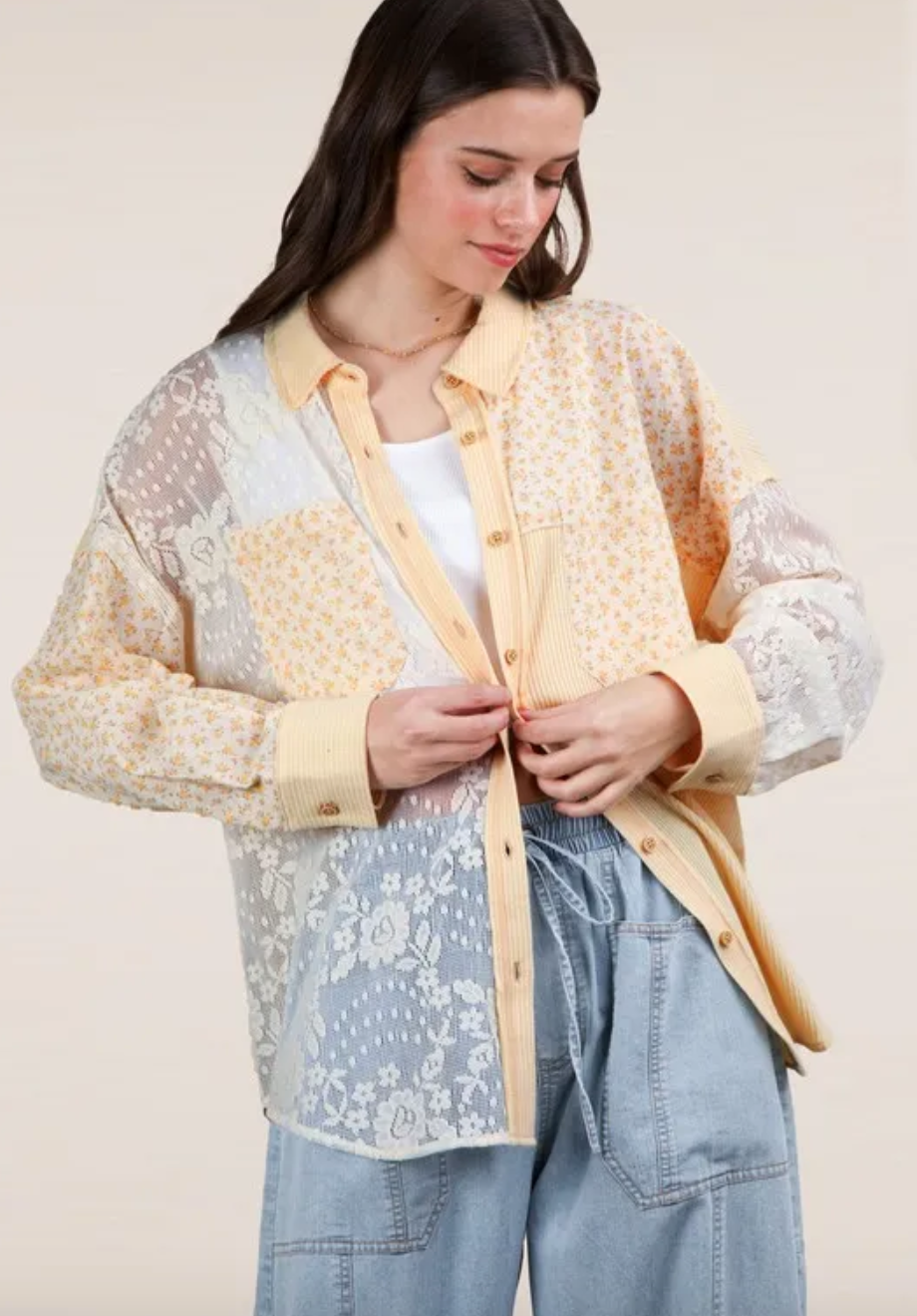 SALE: The Willow Lace Button Up