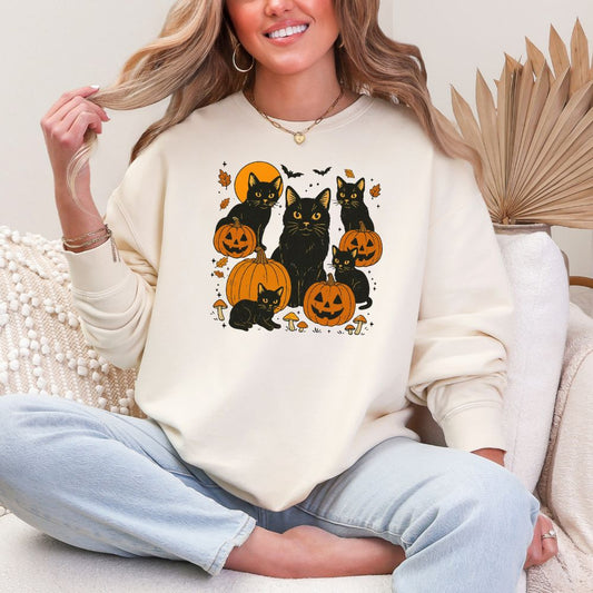 Black Cats Spooky Crewneck Sweatshirt