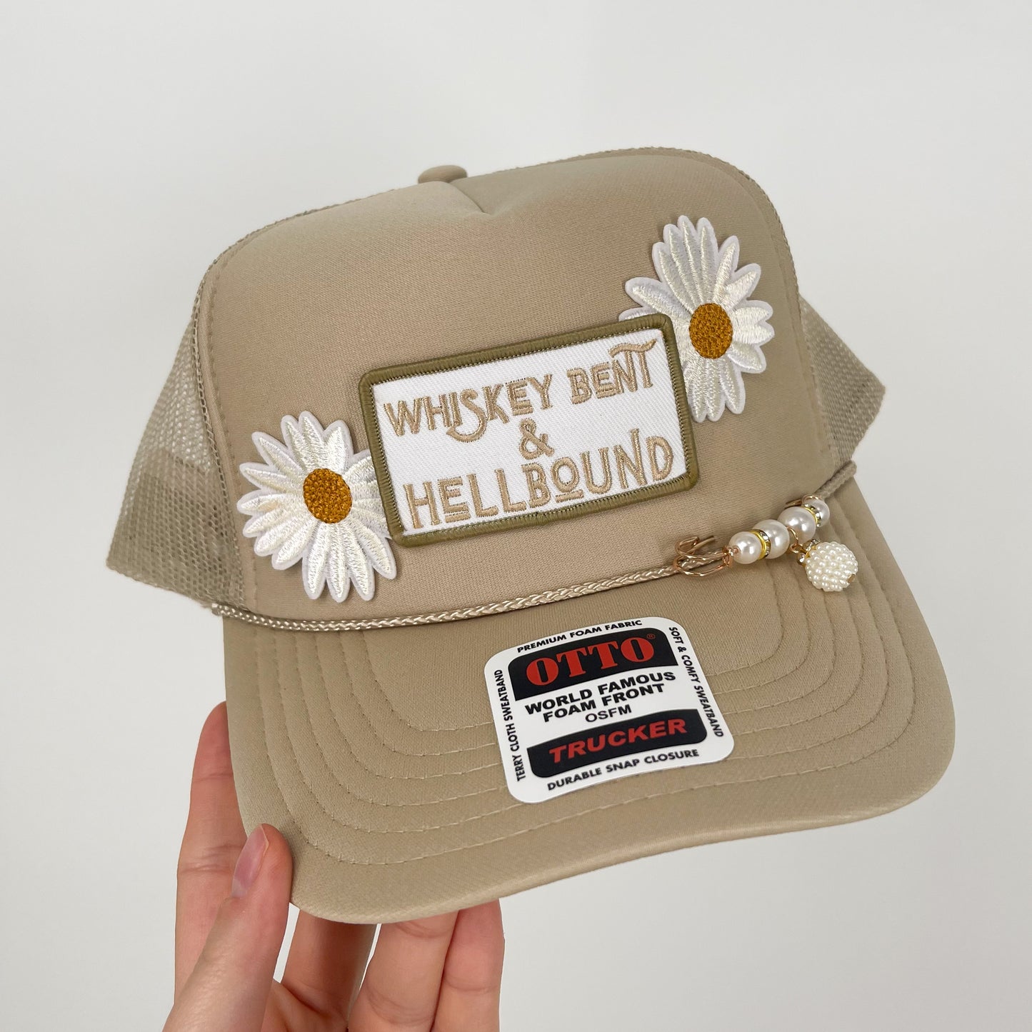 Whiskey Bent and Hell Bound Handmade Trucker Hat