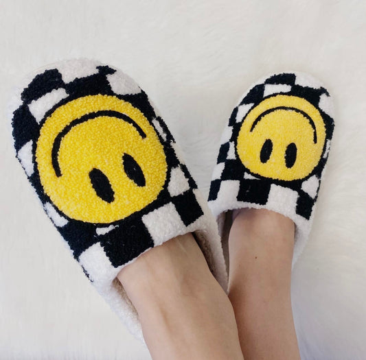 Feelin’ Happy Checkered Slippers