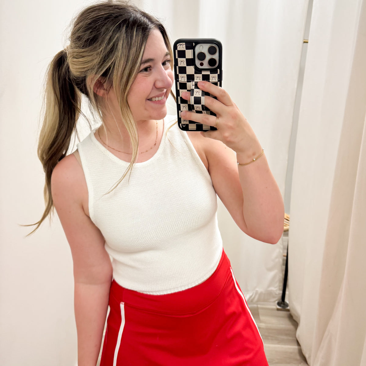 FINAL SALE: Cropped White Knit Tank