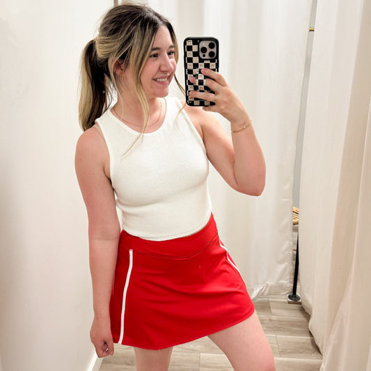 FINAL SALE: Cropped White Knit Tank