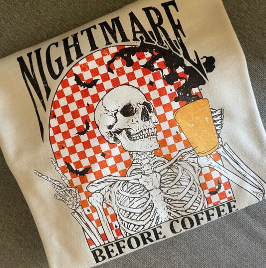Nightmare Before Coffee Crewneck Sweatshirt Size Medium Final Sale