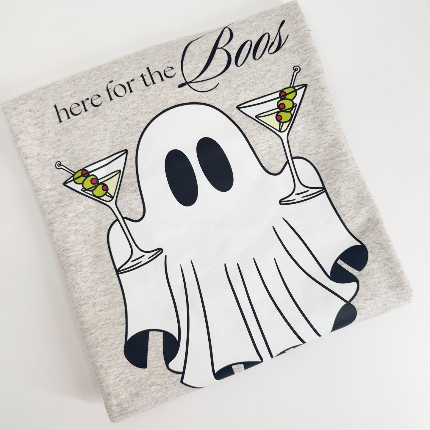 Here for the Boos Ghost Martini Crewneck