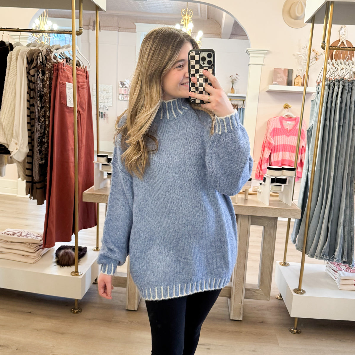 Final Sale: Winter Blue Cozy & Slouchy Turtleneck Sweater (Copy)