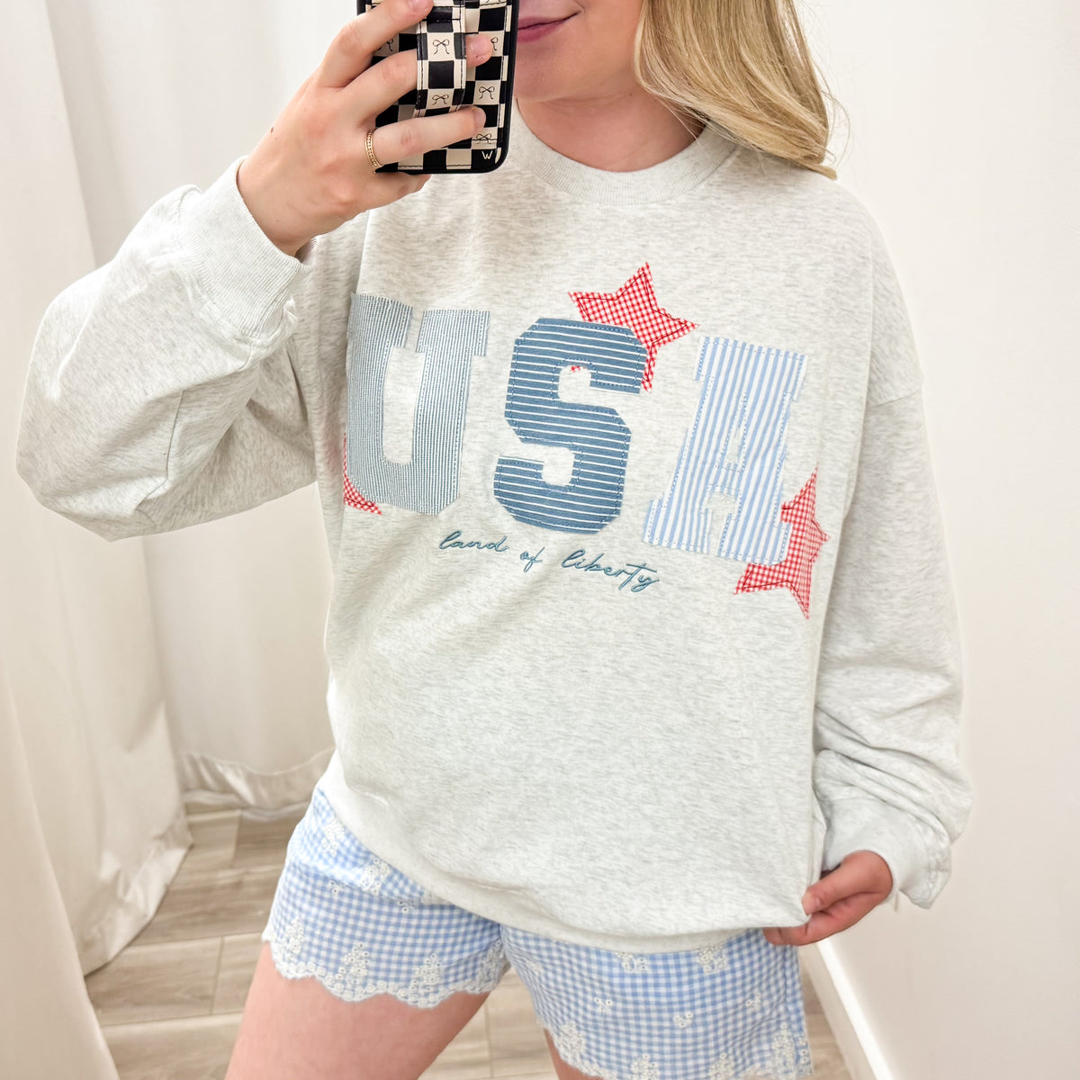 Final Sale: USA Patchwork Crewneck Size Large