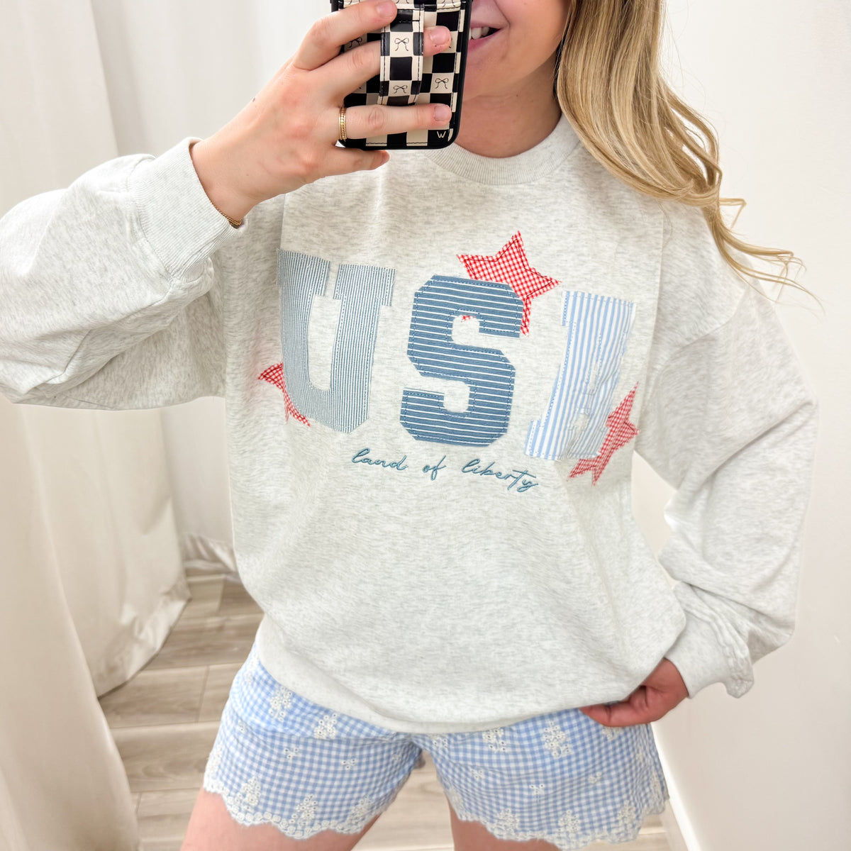 Final Sale: USA Patchwork Crewneck Size Large
