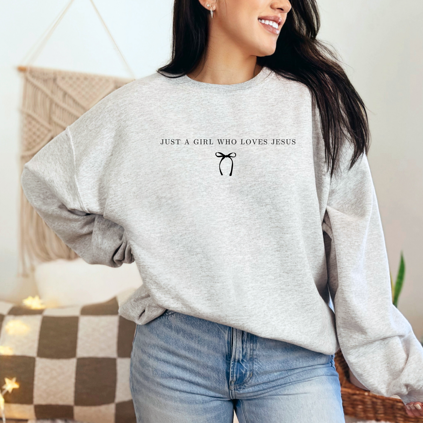 Just a Girl Who Loves Jesus Crewneck Sweatshirt