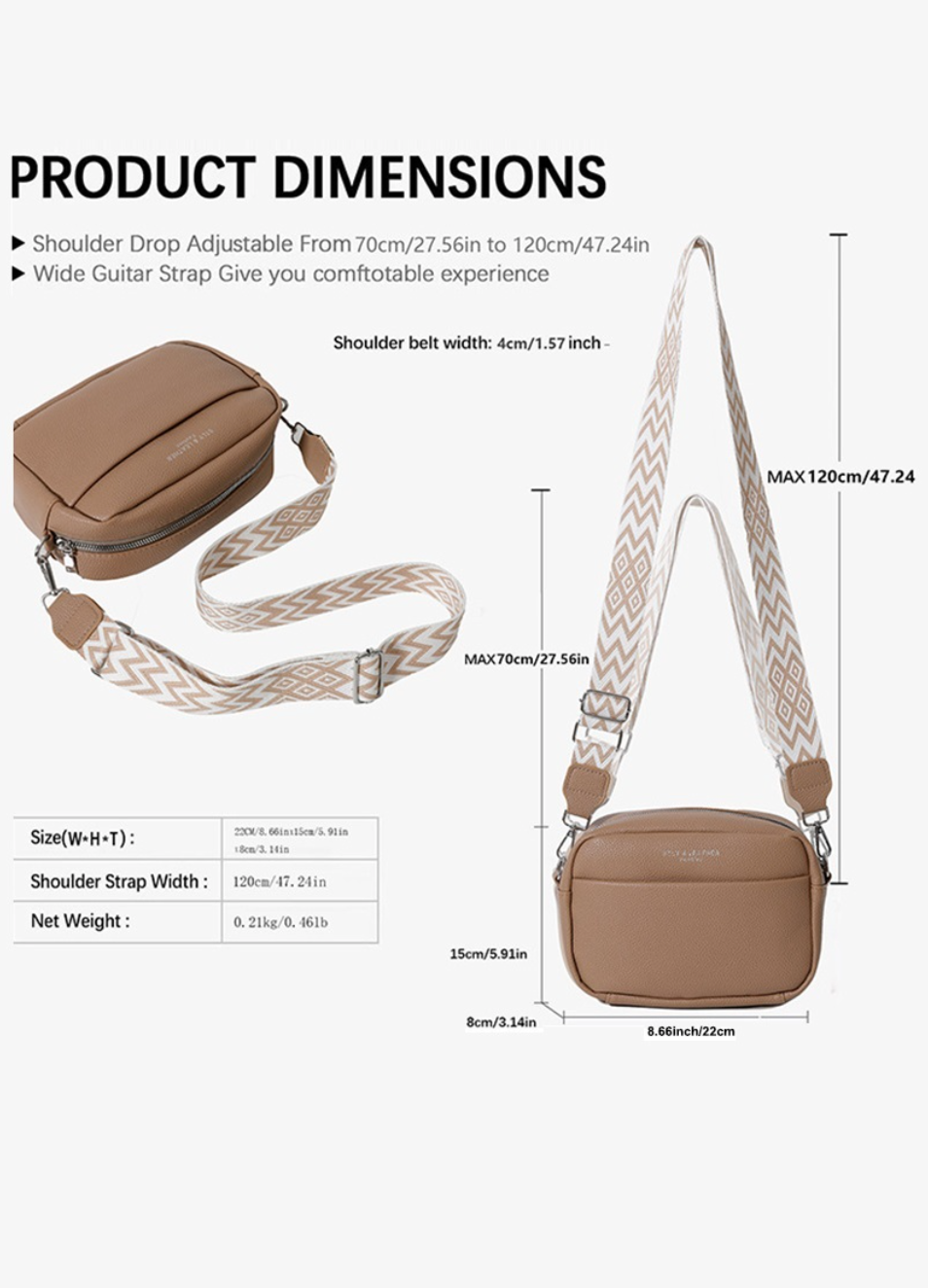 The Zena Essential Crossbody - Camel