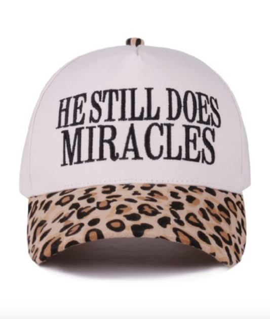 He Still Does Miracles Trucker Hat - Leopard