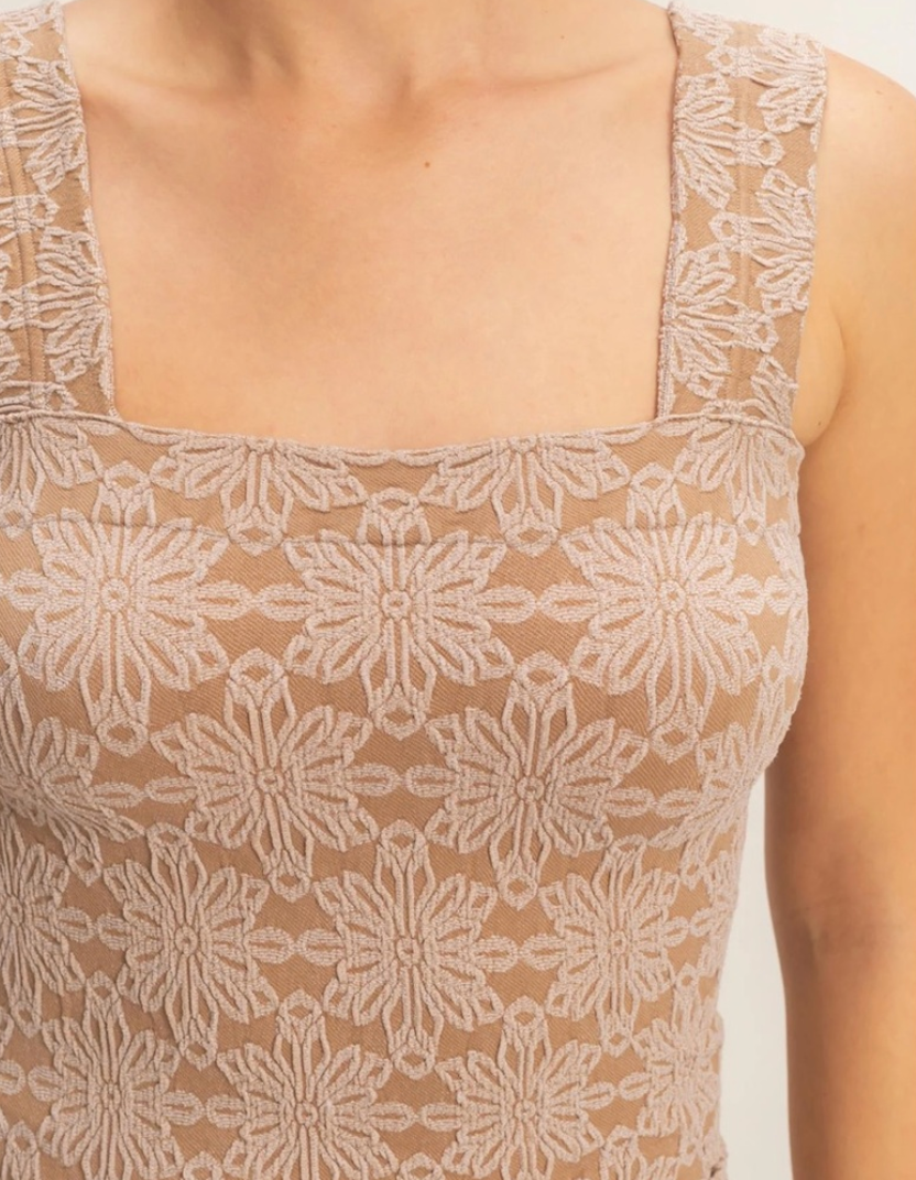 The Jessi Jacquard Floral Tank