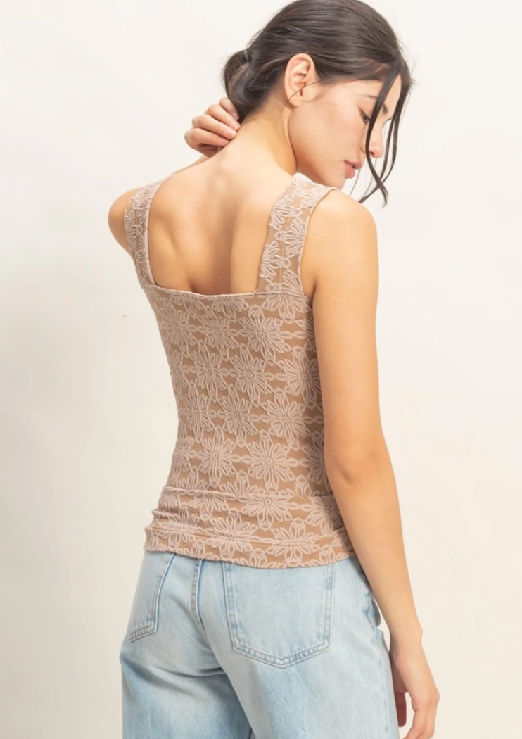 The Jessi Jacquard Floral Tank