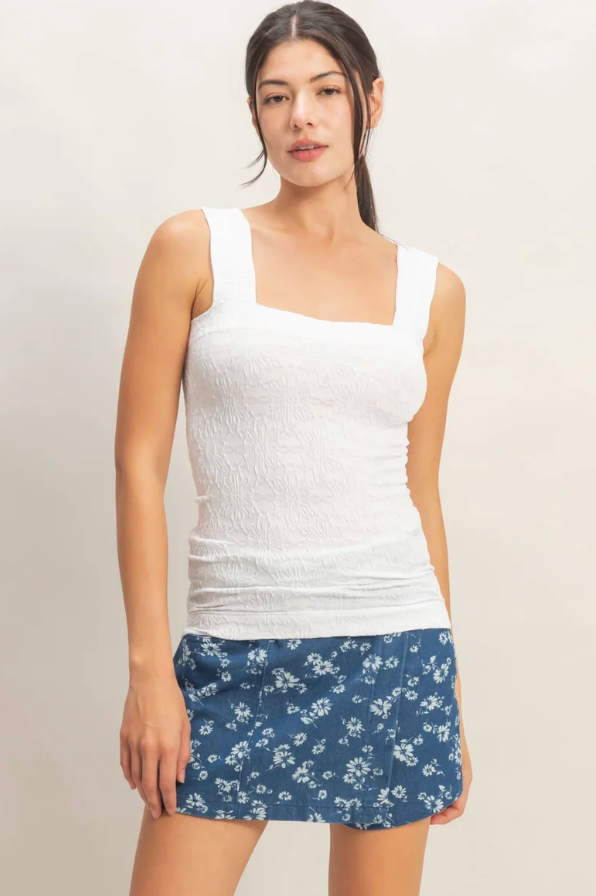 The Jessi Jacquard Floral Tank