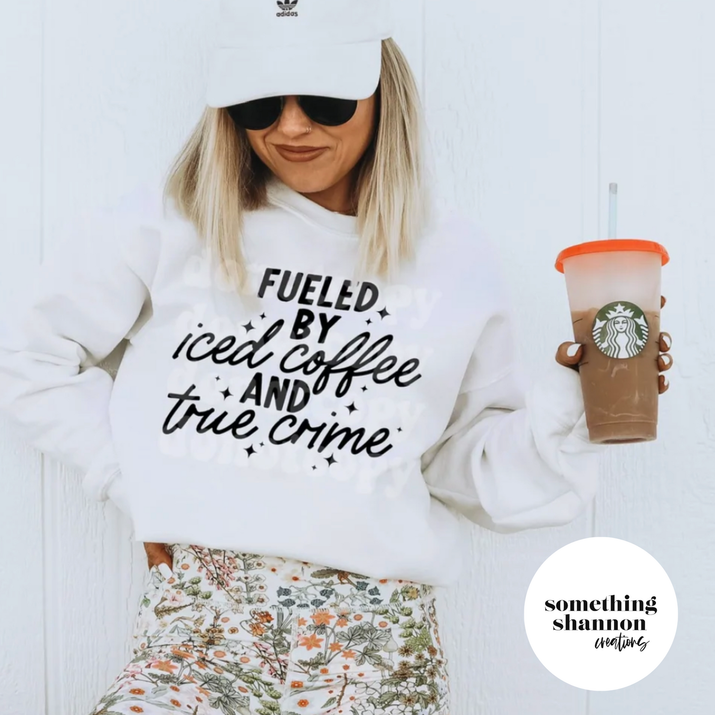 Fueled by Iced Coffee & True Crime Crewneck Sweatshirt